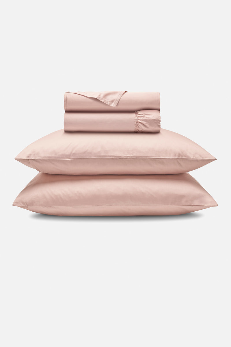 Sateen Organic Cotton Sheet Set - Midsummer Pink