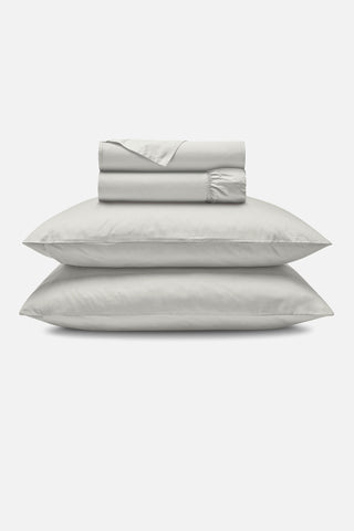 Percale Organic Cotton Sheet Set - Equinox Silver