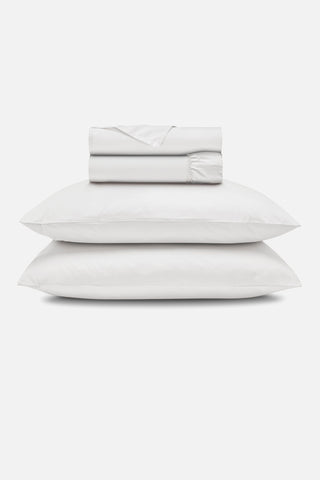 Sateen Organic Cotton Sheet Set - Midwinter White