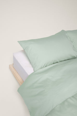 Sateen Organic Cotton Duvet Cover - Spring Blue