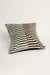 Stripes Velvet Cushion Cover - Green + Brown
