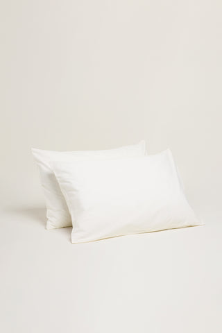Percale Organic Cotton Pillowcases - Midwinter White