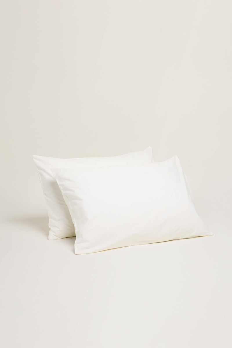 Percale Organic Cotton Pillowcases - Midwinter White